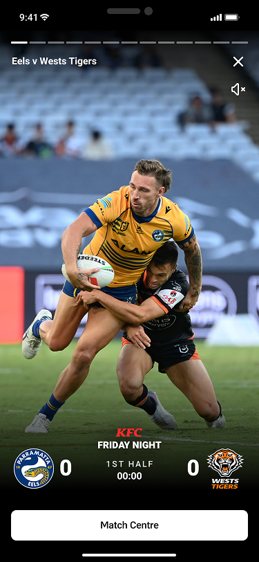 NRL App Stories feature